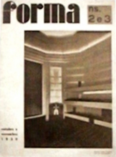 Capa da revista Forma n. 2 e 3 editada por Alejandro Baldassini e Emilio Baumgart, com uma fotografia do interior do Teatro João Caetano