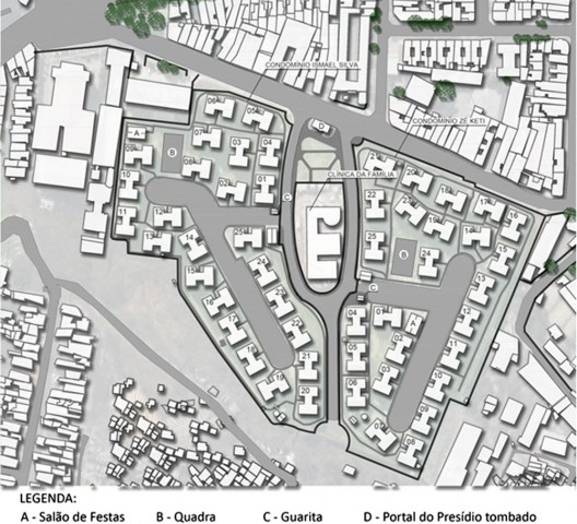 Implantação do Conjunto Ismael Silva – Zé Keti e dos principais elementos de projeto