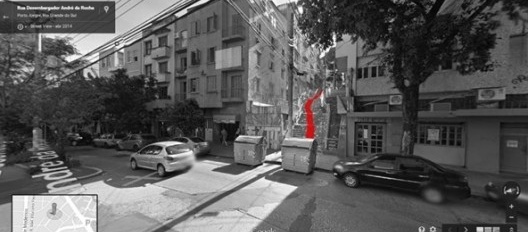 Fotomontagem Rua 24 de Maio, Porto Alegre, 2015. Proposta de intervenção Espaço Sublinhado