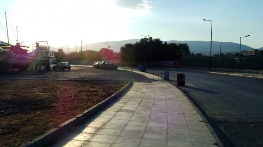 Panorama desolado dos arredores das dependências olímpicas