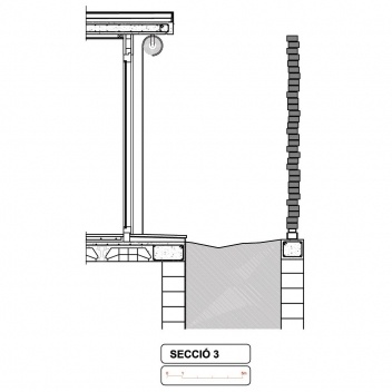 Casa Jardí 03, cortes de detalhes, Igualada, Barcelona. Arquitetos Manuel Bailo e Rosa Rull, 2007