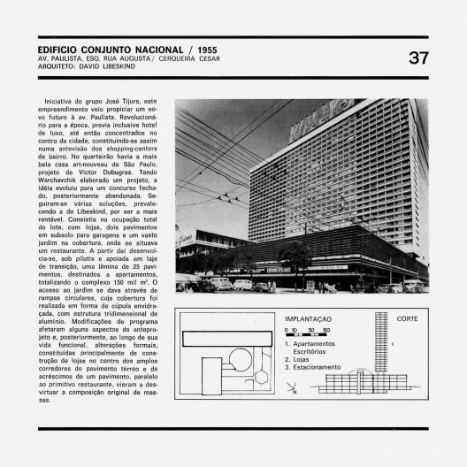 Conjunto Nacional, de David Libeskind, ficha 37 do livro Arquitetura moderna paulistana