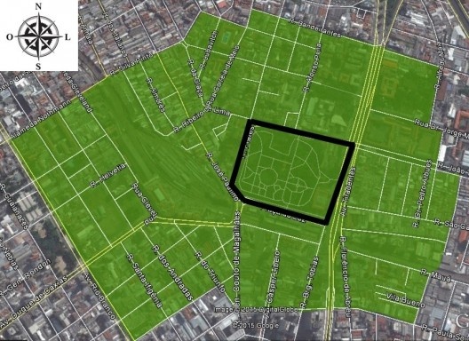 Área do programa Luz Cultural, com o Parque da Luz em destaque