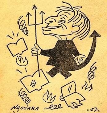 Agrippino Grieco na caricatura de Nássara