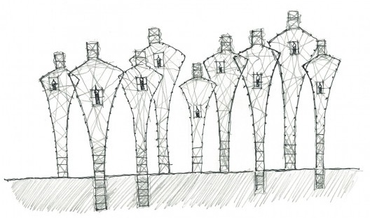 Memorial aos migrantes, croquis original, Elea 2018, Colônia do Sacramento, Uruguai. Coletivo Arrabal