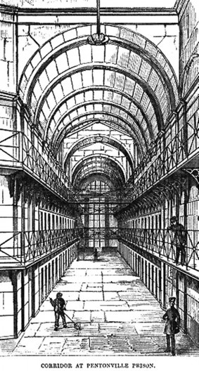Vista de um corredor da prisão de Pentonville