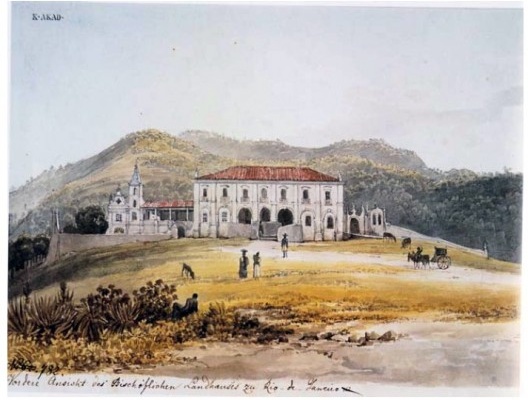 Chácara do bispo do Rio de Janeiro. Aquarela de Thomas Ender, 1817