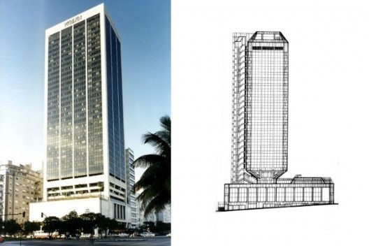 Hotel Méridien, Copacabana, Rio de Janeiro. Arquiteto Paulo Casé, 1973