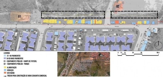 Implantação do conjunto comercial existente junto ao Residencial Sirius