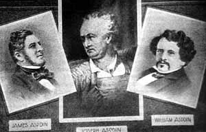 Joseph Aspdin (centro) con seus filhos