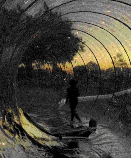 Semitransparência do material ao crepúsculo