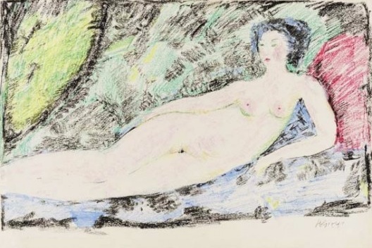 Bruno Giorgi, Nu feminino, década de 1970, crayon e grafite sobre papel, assinado BGiorgi no canto inferior direito