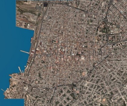 Centro Histórico de Santiago de Cuba, foto satelital