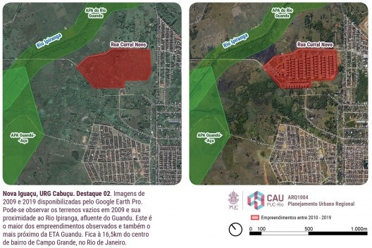 Empreendimento imobiliários vizinho à APA Guandu-Açú. Escala aproximada de 1/18.000