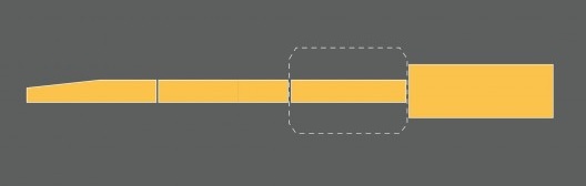 Detalhe volumetria escavada