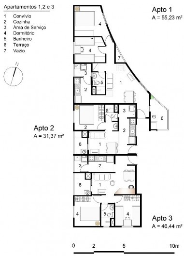 Planta apartamento 1, 2 e 3