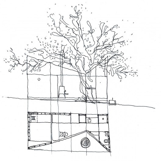 Casa no Castanheiro, 2019, Valeflor. Croqui de João Mendes Ribeiro