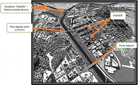 Perspectiva do conjunto de intervenções da OUC. Figura elaborada pelo autor a partir de informações e Maquete eletrônica da Sempla/PMSP, c.2003