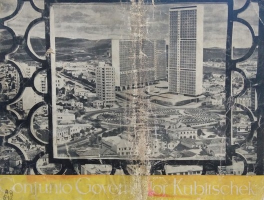 Conjunto JK, montagem veiculada no álbum de divulgação do projeto, Belo Horizonte MG Brasil, 1951. Arquiteto Oscar Niemeyer