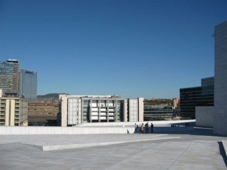 Vista do entorno da Ópera de Óslo