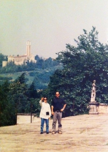 Ana Paula Koury e Abilio Guerra na Villa Capra, ou \"La Rottonda”, Vicenza. Arquiteto Andrea Palladio