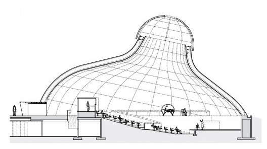 Hospital Sarah Rio, corte do auditório, Rio de Janeiro RJ, 2009. Arquiteto João Filgueiras Lima