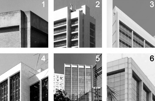 Binômio “Pilar exteriorizado e platibanda de coroamento”, comparativo entre os edifícios, CMC, Trinidad, Maisonnave, CRT, Açores e Kennedy