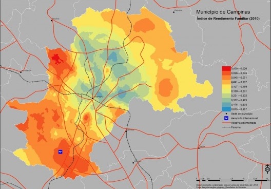 Índice de Rendimento Familiar no Município de Campinas, 2010