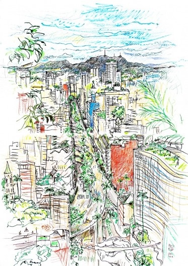 Vista aérea do Parque Minhocão, proposta de intervenção