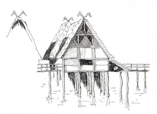 Palafitas pré-históricas, reconstituição, Alemanha