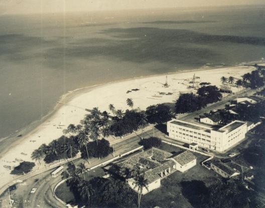 Vista aérea do lugar onde foi construído o Hotel Tambaú