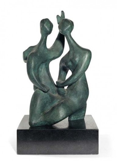 Bruno Giorgi, Anunciação, década de 1940, bronze patinado, assinado B. Giorgi na parte inferior direita