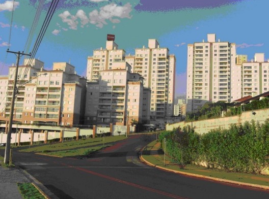 Vista das ruas do loteamento residencial Villa Bella