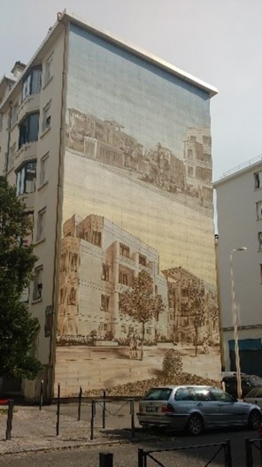 Museu Urbano Tony Garnier, mural Habitações comuns, Lyon, França
