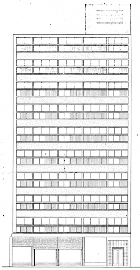 Edifício Ouro Verde: fachada para a avenida Jerônimo Monteiro, Vitória ES