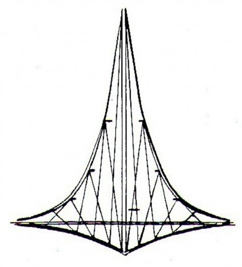 Figura 2- Desenho da armadura dos pilares do Palácio da Alvorada
