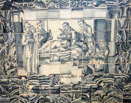 Morte de Benedicto, painel azulejar, Convento de Sirinhaém PE