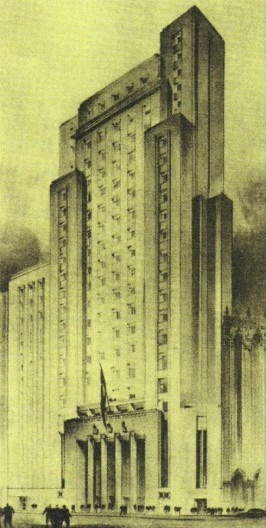 Sede do Banco do Estado de São Paulo – Banespa, proposta original do arquiteto Plínio Botelho do Amaral