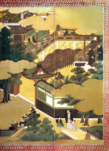 Biombo Namban, conjunto jesuítico (detalhe), Museu de Arte Antiga de Lisboa