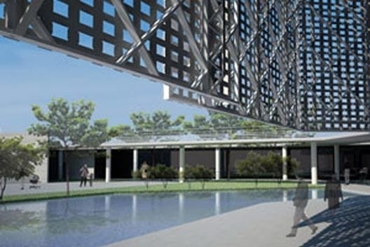 Praça do Natal, Natal RN Brasil, vista do espelho d’água. Ao fundo, área de artesanato e lanchonetes, sob corredor cultural, menção honrosa Concurso Público de Arquitetura. GA Arquitetura, 2009