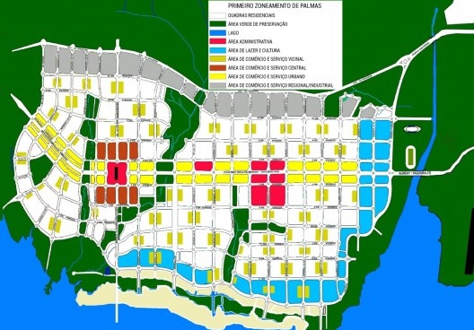 Plano urbano de Palmas com seu primeiro zoneamento