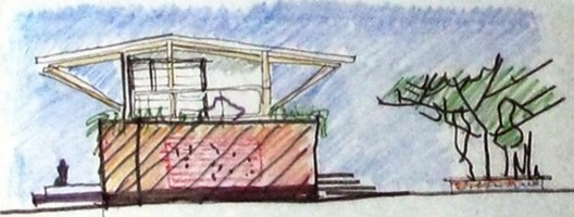 Casa do Cerrado (Prata e Lopez), estudo de fachadas, Barretos SP Brasil, 2019. Arquitetos Aline Coelho Sanches e Lucas Corato / Aline Coelho Sanches + Corato Arquitetura & Design