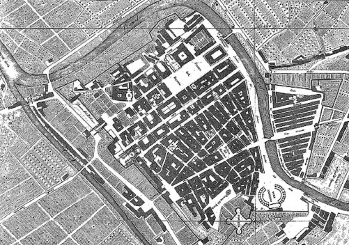 Área urbana de Senigallia em 1847.
