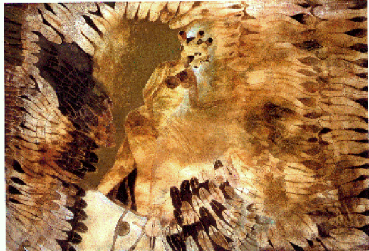 Francisco Toledo, Mujer atacada por peces. Óleo s. tela, 140x200 cm, 1972