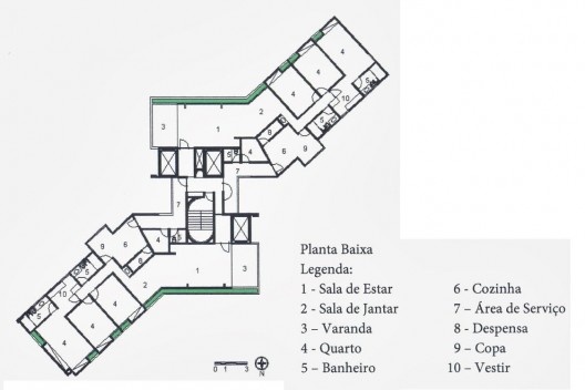 Wandenkolk Tinoco, Edifício Villa da Praia (1977), planta.
