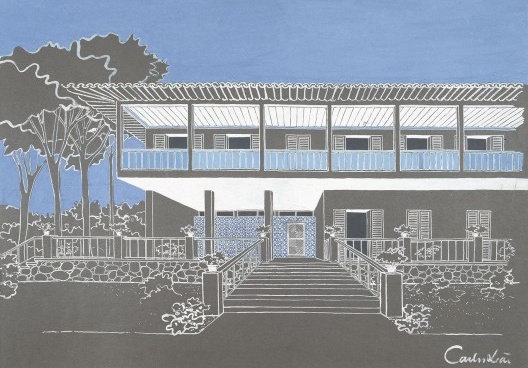 Residência Sebastião Paes Almeida, fachada nordeste, Brasília, 1961. Arquiteto Carlos Leão