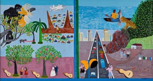 A banana comendo o macaco / Onça avança no pescador (2017), de Toninho Guimarães