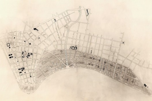 Projeto para o aterro da Praia de Belas e retificação do arroio Dilúvio, Engs. Edvaldo Pereira Paiva e Ubatuba de Farias, 1936.