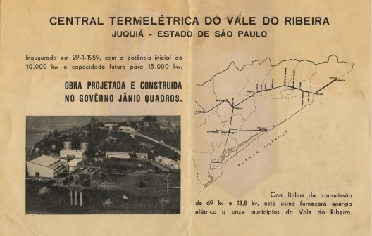 Usina Termoelétrica de Juquiá, folder da nova infraestrutura, Juquiá SP