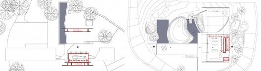Ambientes compartimentados e circulações: cozinha-pilotis – Casa Santa Teresa, SPBR Arquitetos, 2004 e Casa Ilhabela, Nitsche Arquitetos, 2008
